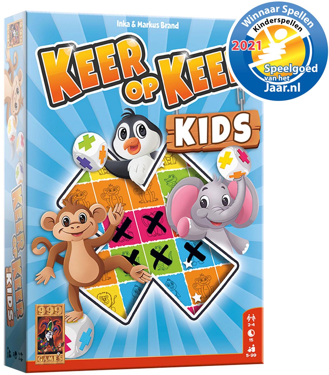 999 Games - Keer op Keer - Kids - Dobbelspel - Vanaf 5 jaar - Kinderspel - Gezelschapsspel - Educatief spel - Klein cadeautje