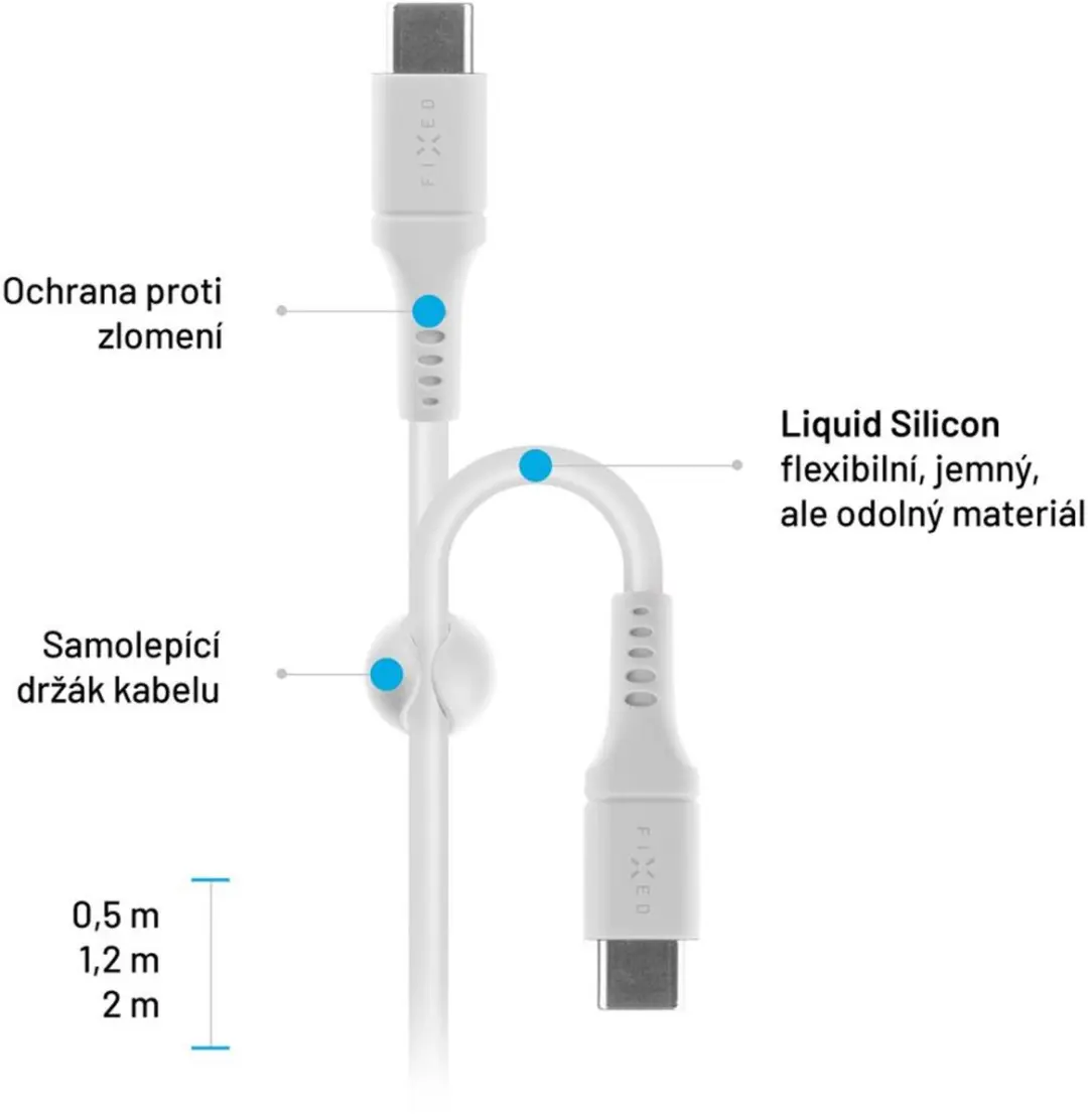 Fixed FIXDLS-CC12-WH USB-C Kabel 1,2m - 4,8 Gbit/s Wit - afbeelding 6 van 6