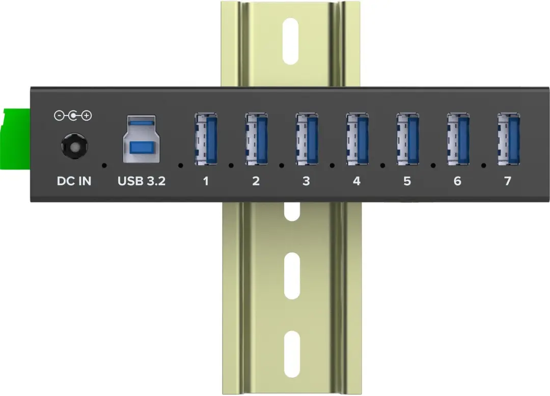 InLine Industriële USB Hub 7x USB-A 5Gbps - 48W - Zwart - afbeelding 6 van 6