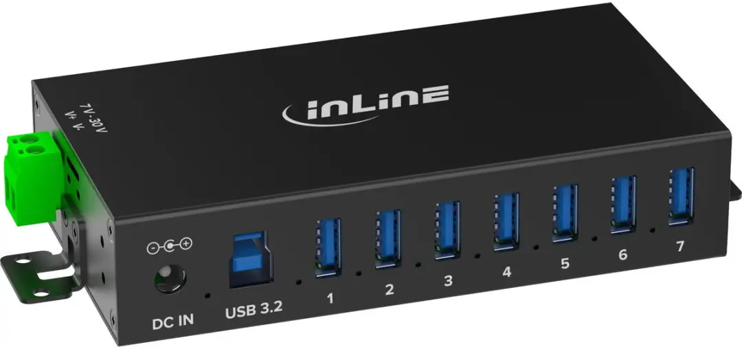 InLine Industriële USB Hub 7x USB-A 5Gbps