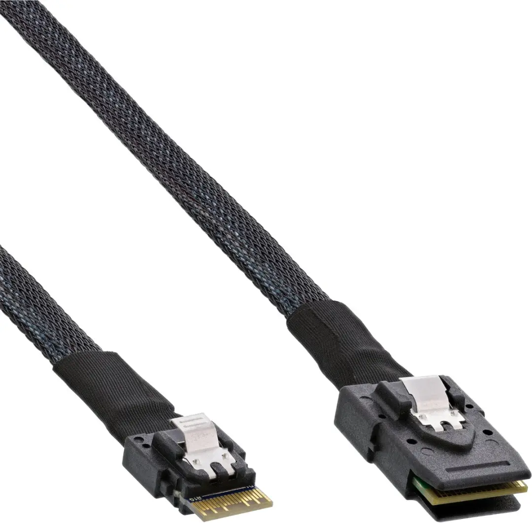 InLine Slim SAS-kabel SFF-8654 naar Mini SAS SFF-8087 12Gb/s 0,5m