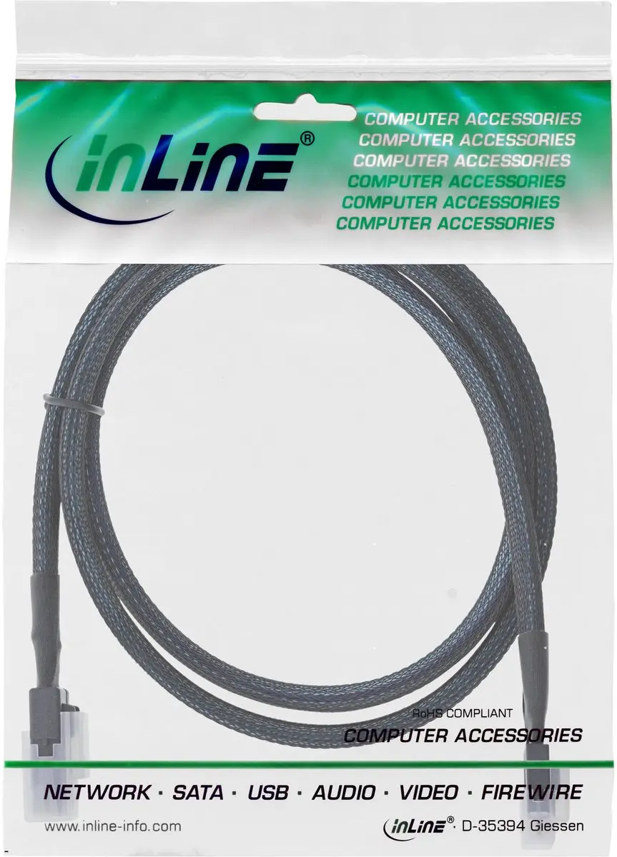 InLine Slim SAS-kabel SFF-8654 naar Mini SAS SFF-8087 12Gb/s 0,5m