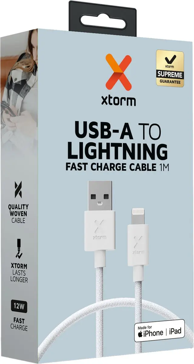 Xtorm Go2 CXG2010 USB naar Lightning Kabel 1m - Wit