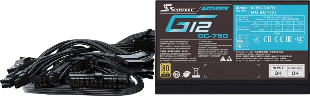 Seasonic G12 GC-750 Voeding 750W - Zwart