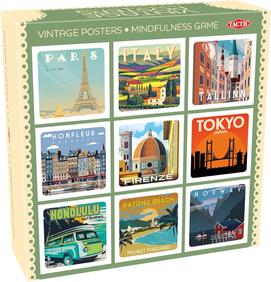 Tactic Memo Vintage Posters Mindfulness Spel 58476