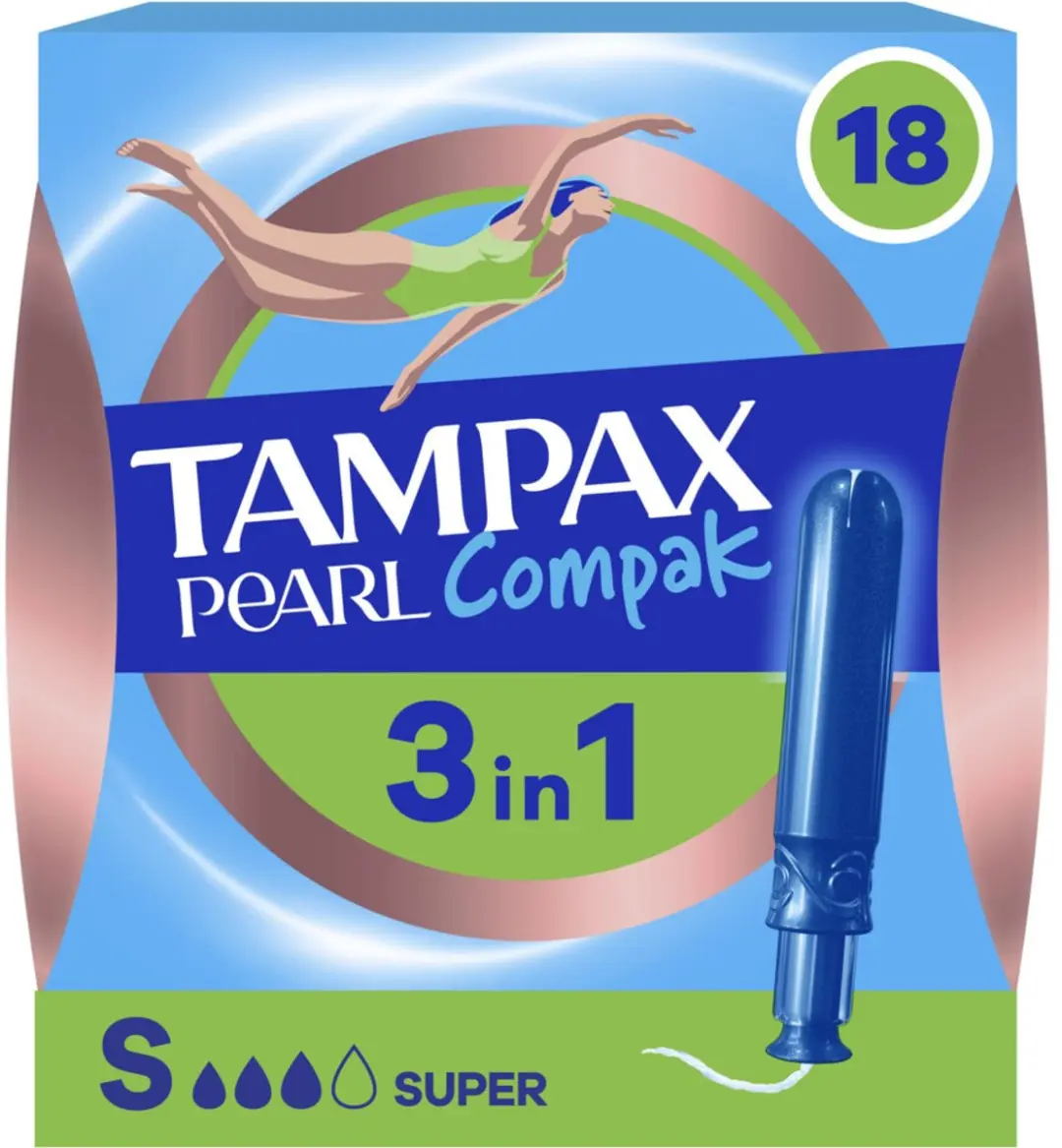 Tampax Pearl Compak Super Tampons - 18 Stuks