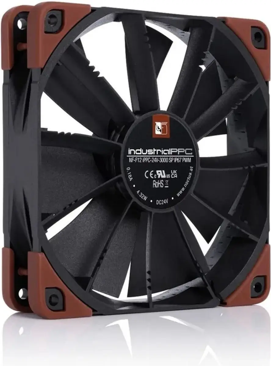 Noctua NF-F12 iPPC-24V-3000 Ventilator 120mm - Zwart/Bruin