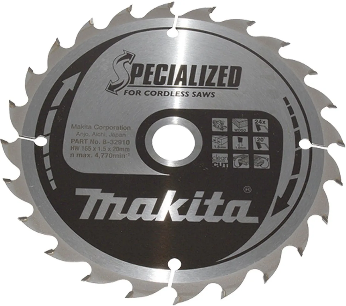 Makita Cirkelzaagblad B-32910 - Ø165mm 24T