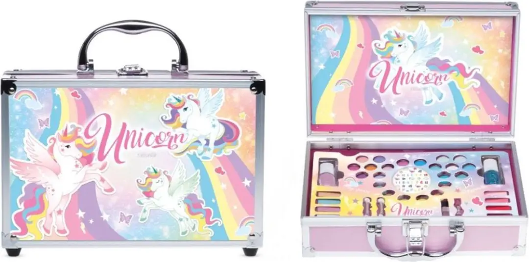 Treffina Unicorn Make-up Koffer - 26 Oogschaduwkleuren 2 Nagellak 4 Lipshimmer