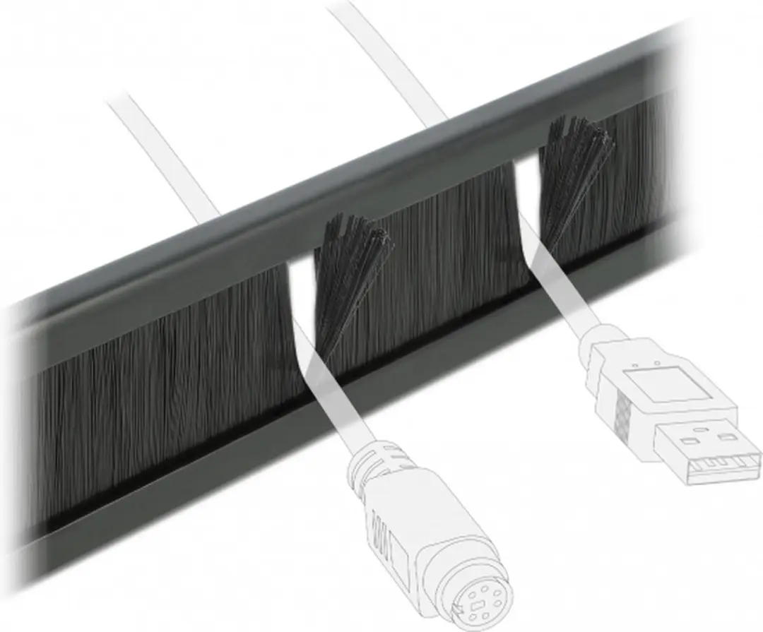 Delock 10 inch Doorvoerpaneel 1U - Zwart
