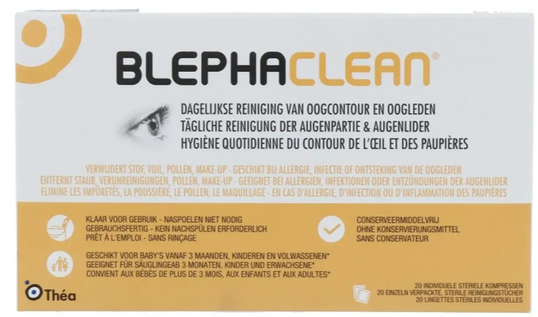 Thea Blephaclean Steriele Compressen 20 Stuks
