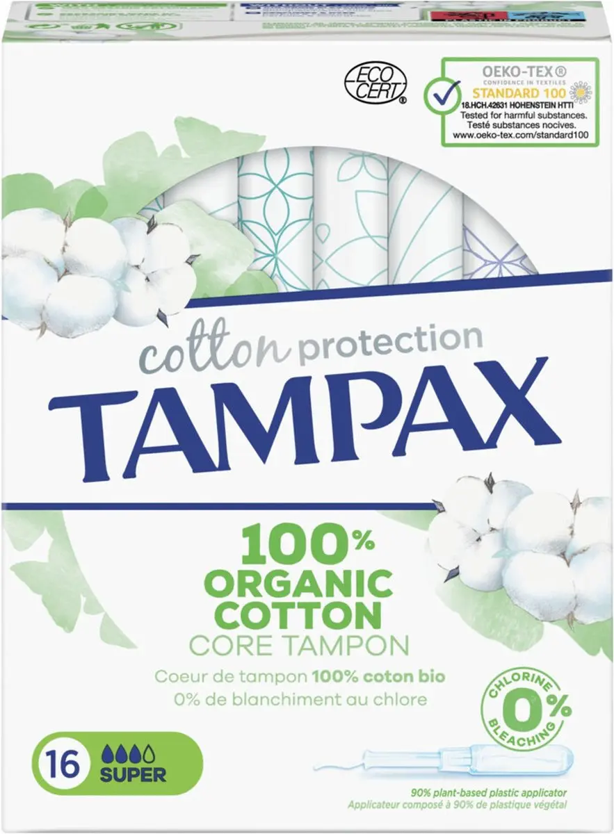 Tampax Organic Cotton Super Tampons - 16 Stuks