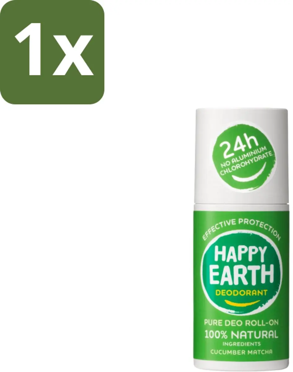 Happy Earth Deodorant Roll-On Cucumber Matcha 75ml