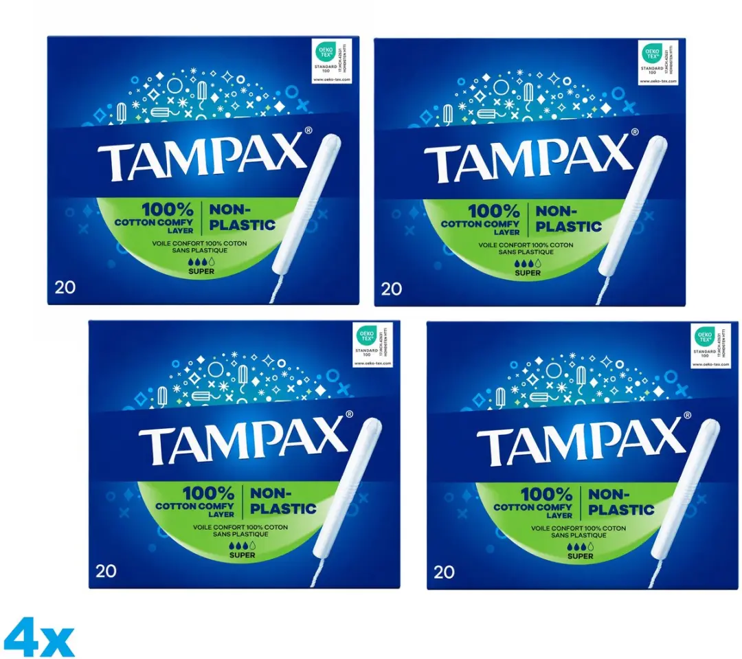 Tampax Super Non-Plastic Tampons