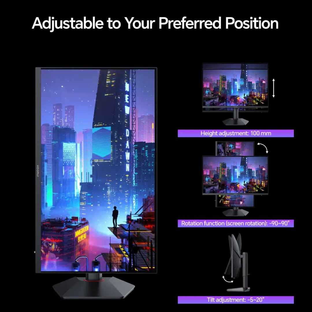 Koorui G2721E Gaming Monitor 27" - 320Hz QHD IPS - Zwart
