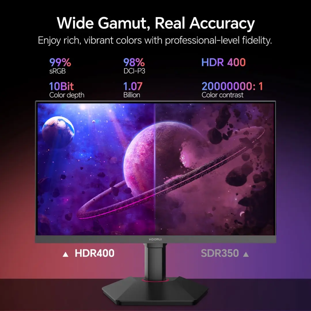 Koorui G2721E Gaming Monitor 27" - 320Hz QHD IPS - Zwart
