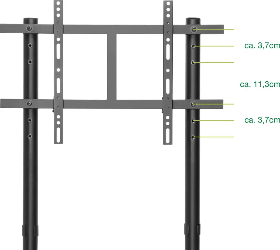 InLine TV Trolley 23177A - 37-80" - 80kg - Zwart