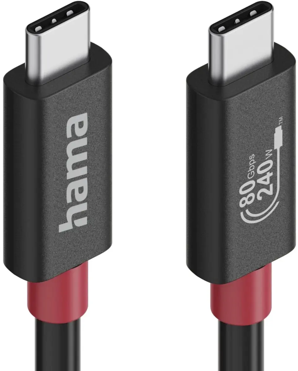 Hama USB-C Kabel USB4 Gen4 80Gbit/s 240W 1m - Zwart