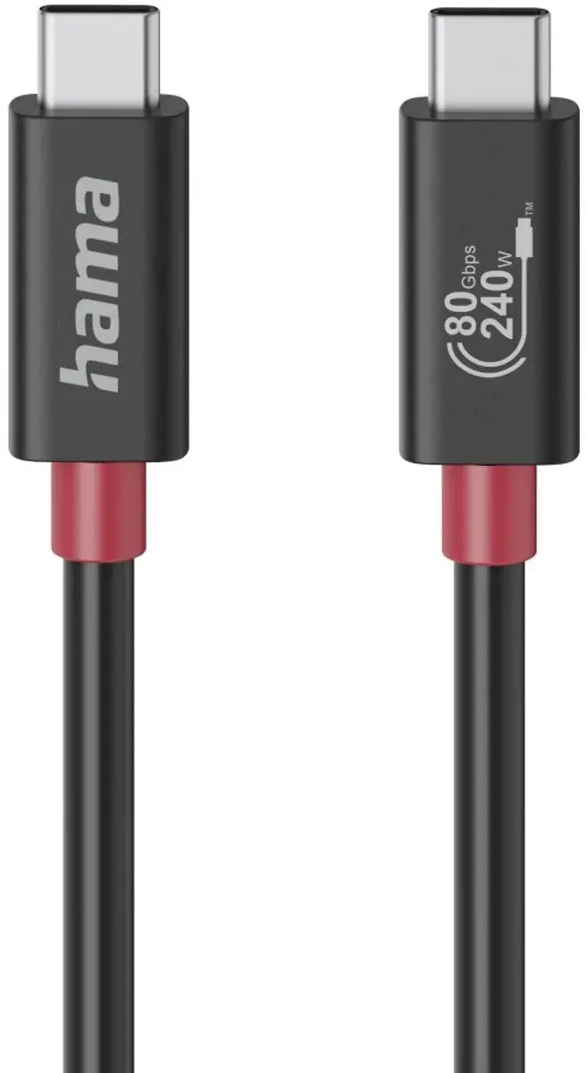 Hama USB-C Kabel USB4 Gen4 80Gbit/s 240W 1m