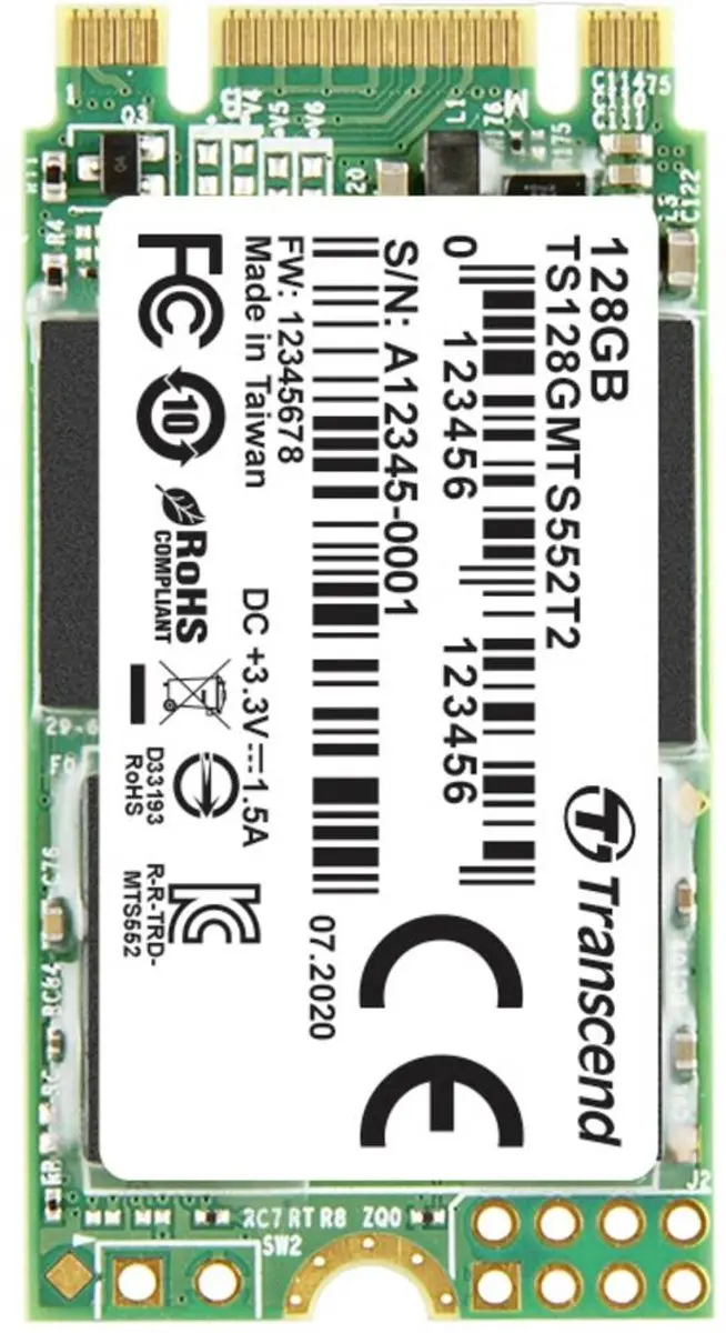 Transcend MTS552T2 Industriële M.2 SSD 128GB