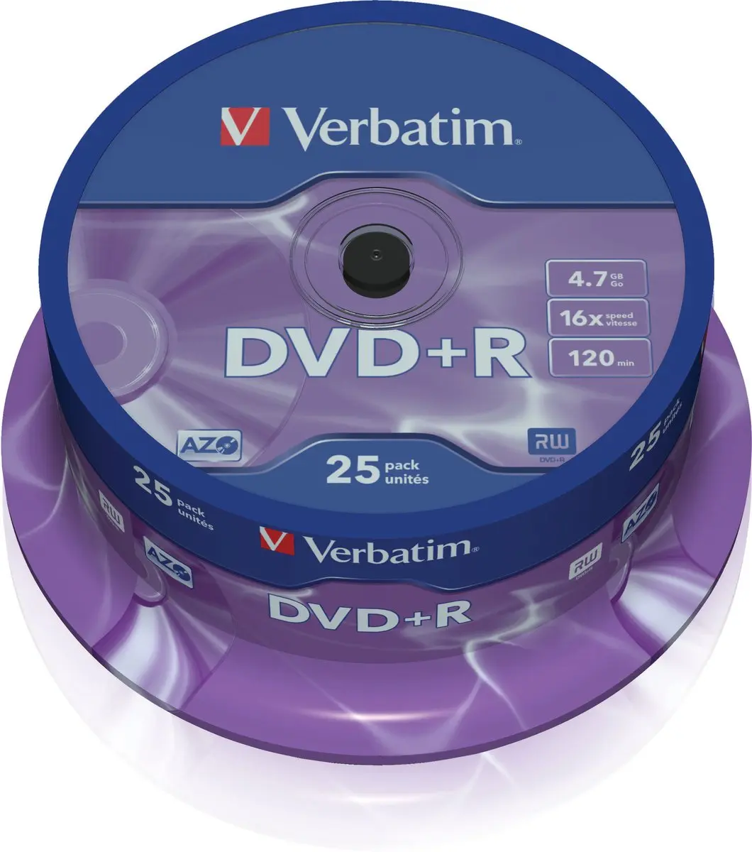 Verbatim 43500 DVD+R Matt Silver - 25 Stuks