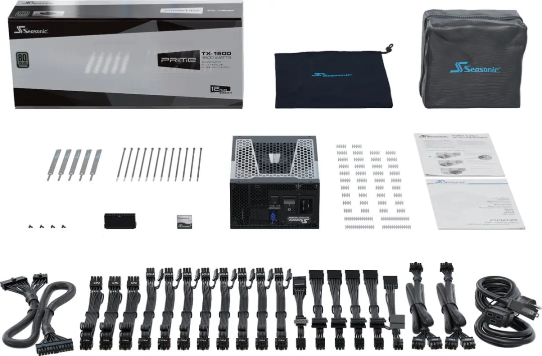 Seasonic PRIME TX-1600 ATX 3.0 Voeding 1600W - Zwart/Zilver