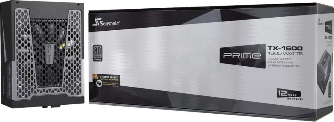 Seasonic PRIME TX-1600 ATX 3.0 Voeding 1600W - Zwart/Zilver