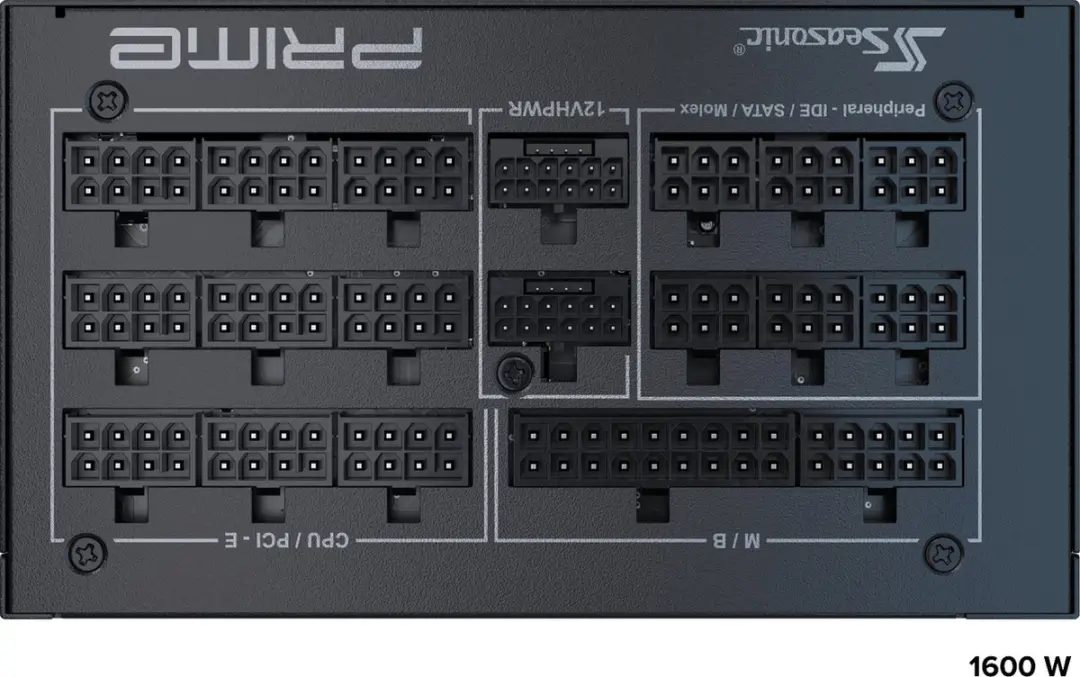 Seasonic PRIME TX-1600 ATX 3.0 Voeding 1600W - Zwart/Zilver