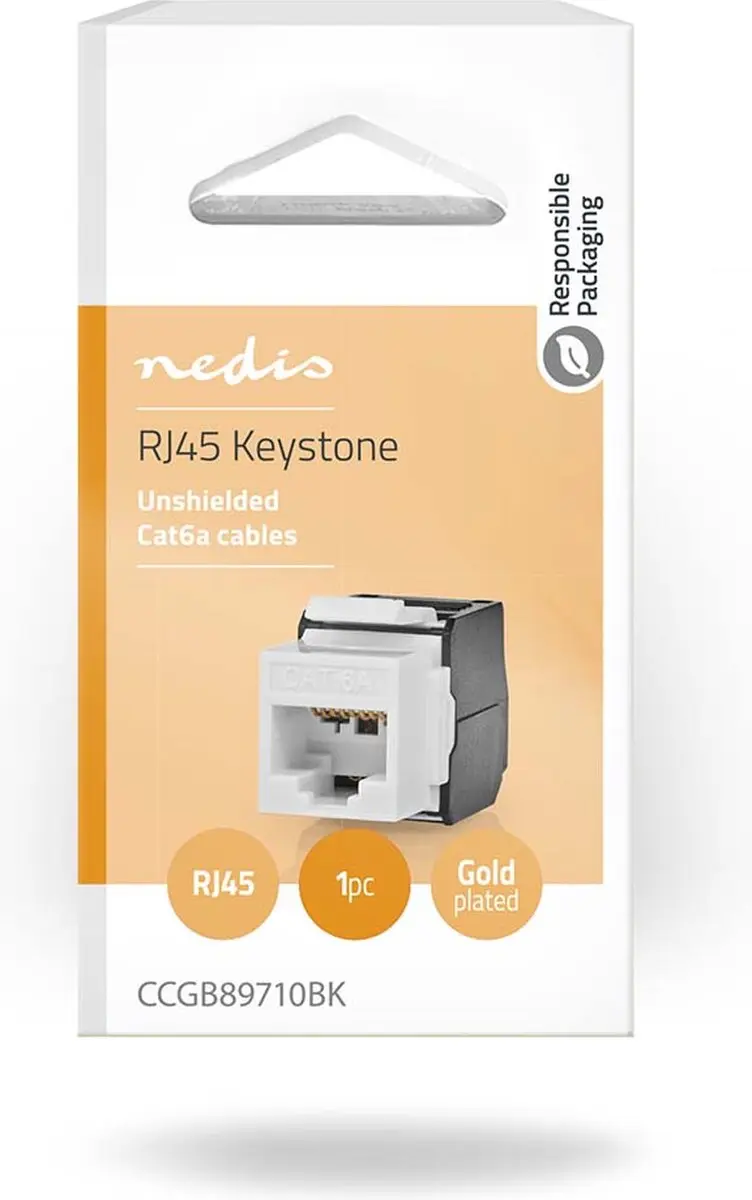 Nedis Keystone CAT6a RJ45 - Zwart