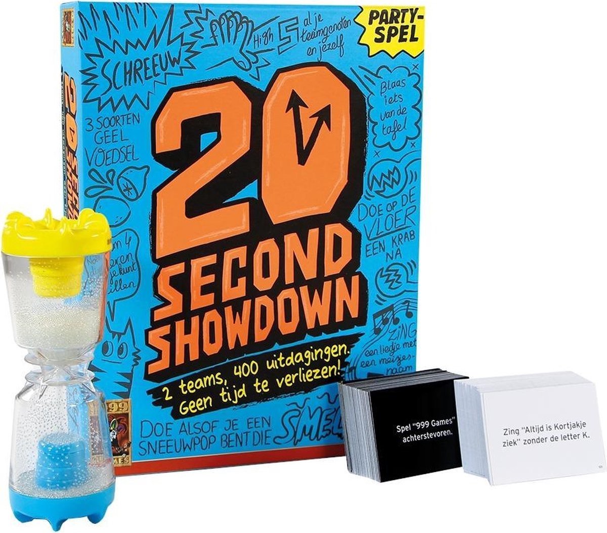 999 Games - 20 Second Showdown - Partyspel - 2 teams, 400 uitdagingen - Actiespel - Gezelschapsspel - Nederlandstalig - Klein cadeautje