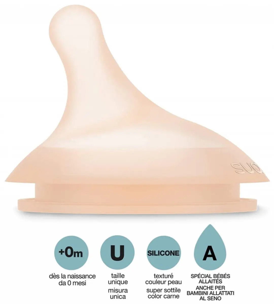 Suavinex Zero.Zero Anti-Colic Speen SXZBRF051200 - 2 Stuks - Beige