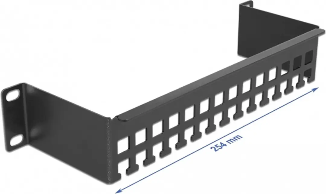Delock 10 inch Kabelondersteuningspaneel 1U - 8cm Diep - Zwart