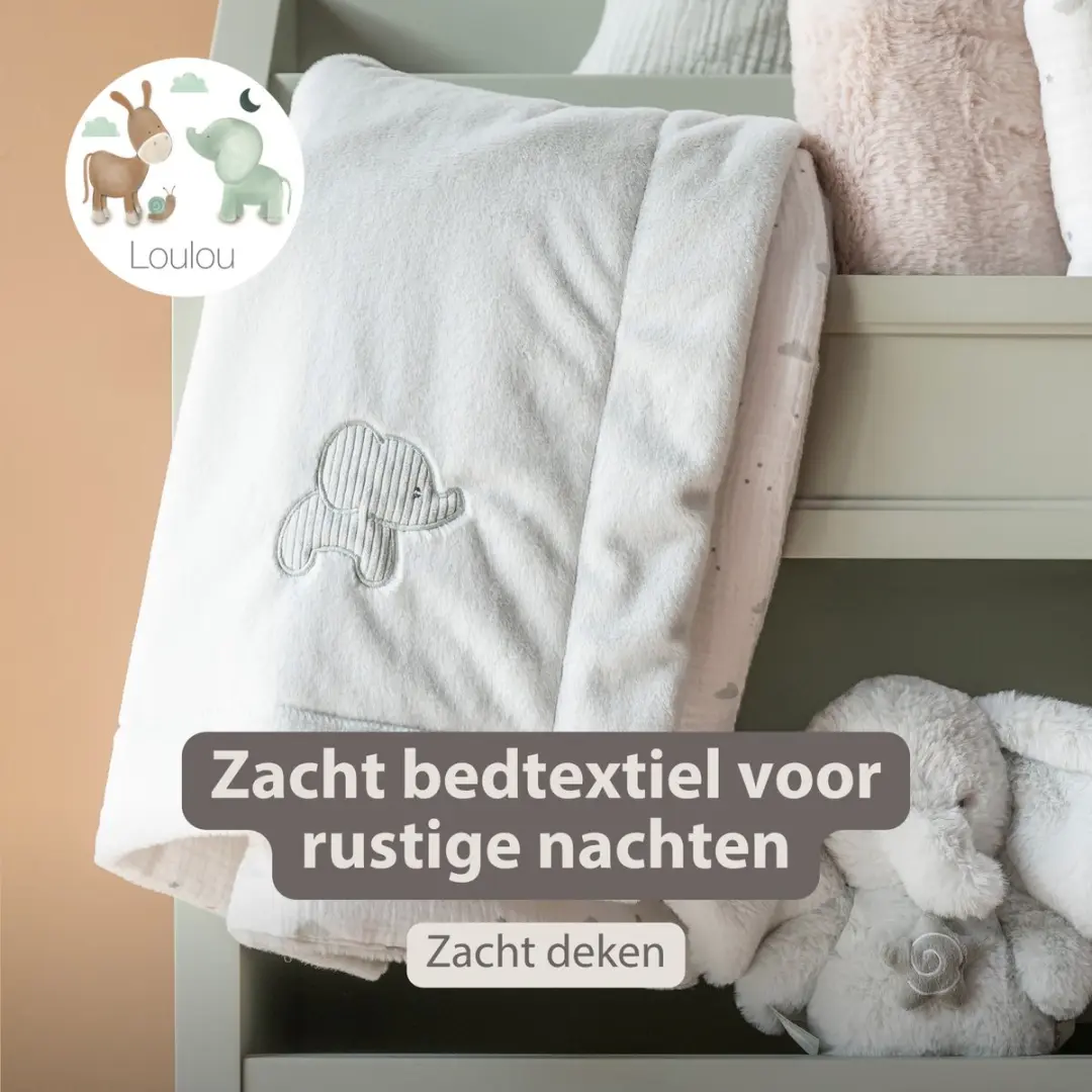 Nattou LouLou Zacht Deken Konijn 100x135cm - Zand