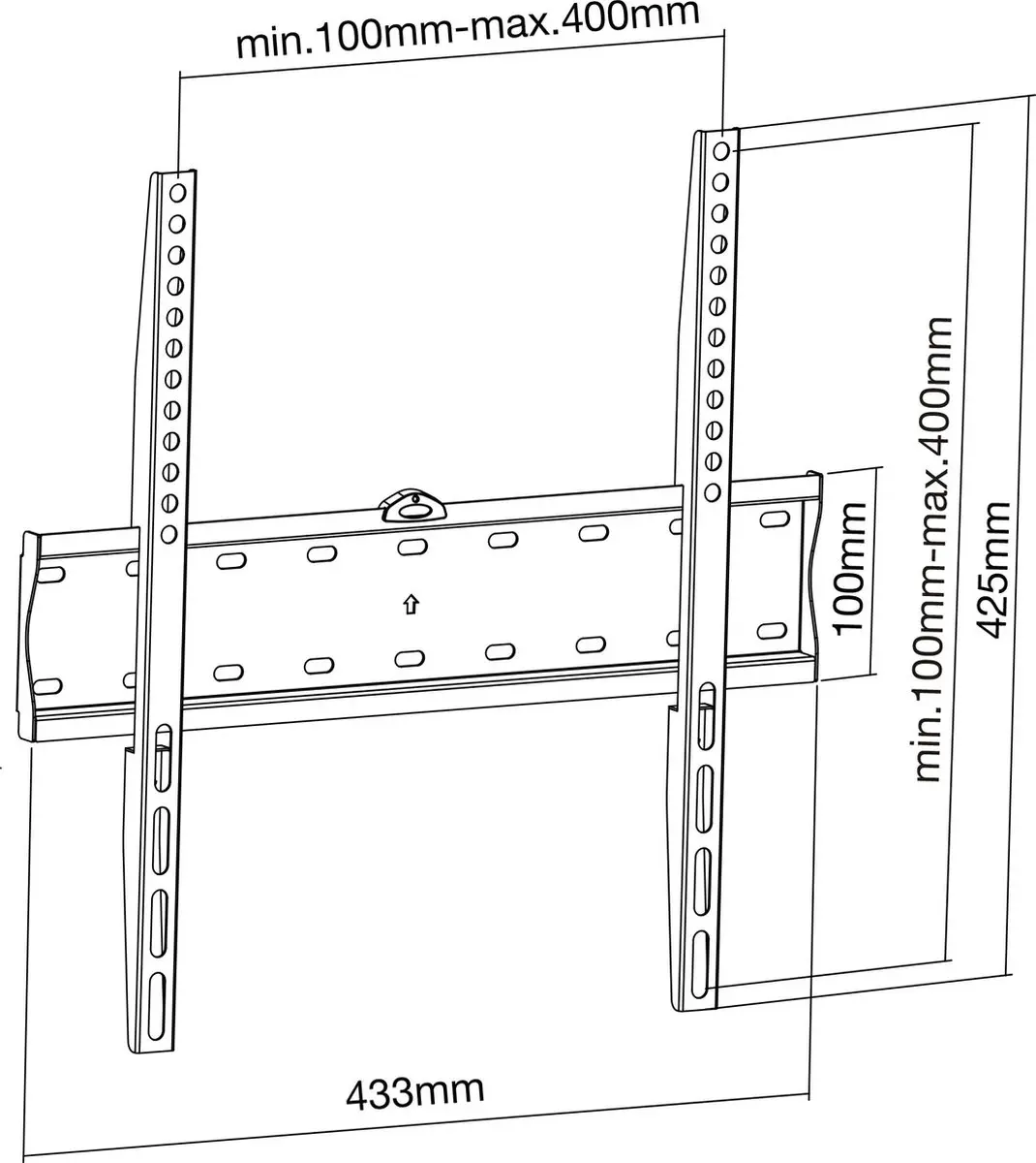 InLine Basic TV Muurbeugel 23112A - 81-140cm - 40kg - Zwart - afbeelding 6 van 6
