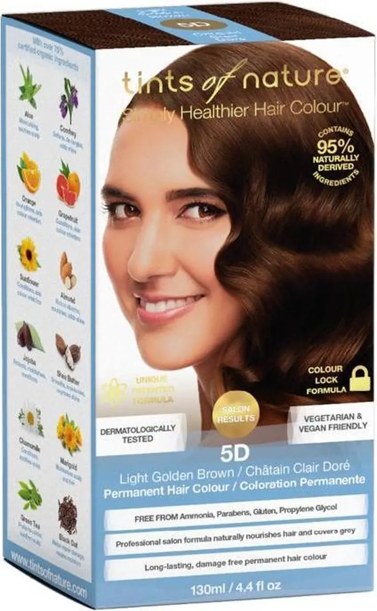 Tints Of Nature 5D Licht Goudbruin Permanent Haarverf 130ml