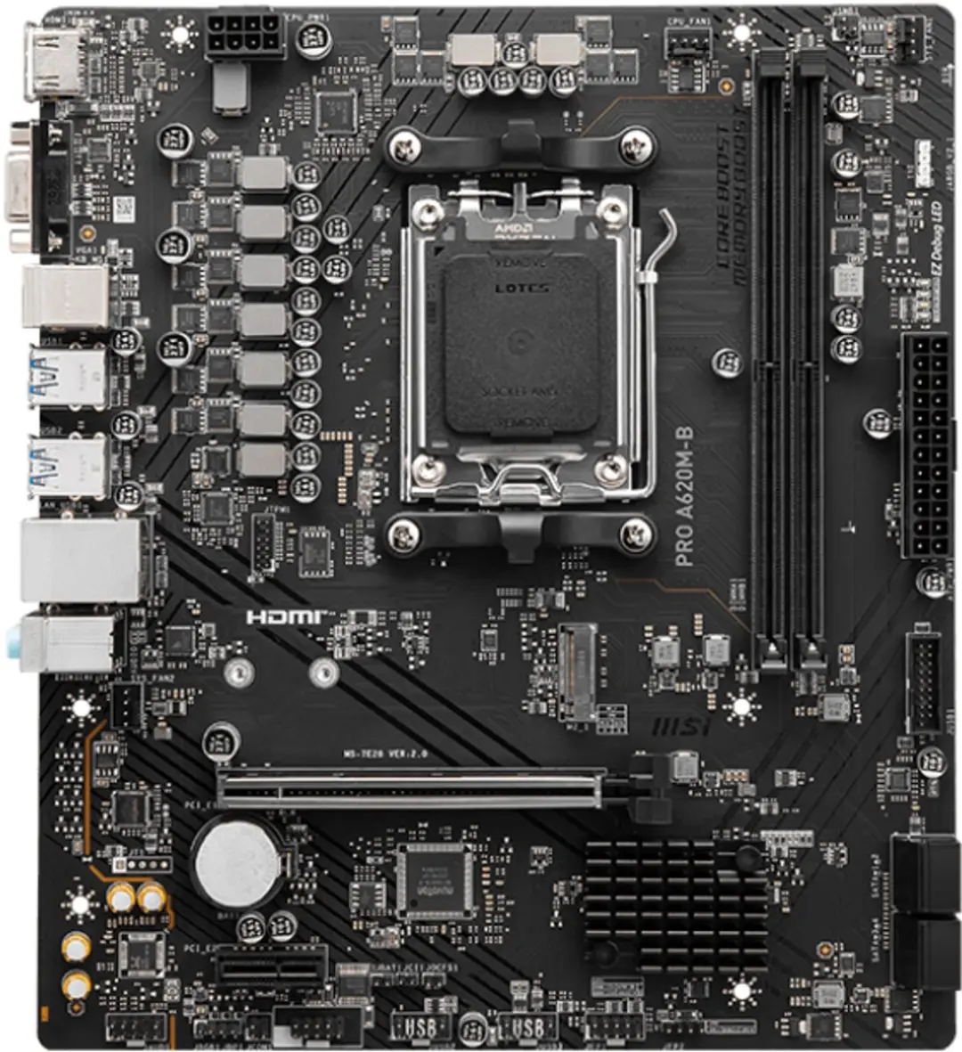 MSI PRO A620M-B AM5 Micro-ATX Moederbord
