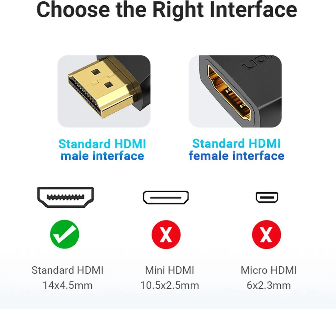 Vention AIQB0 HDMI Tussenstuk - Zwart