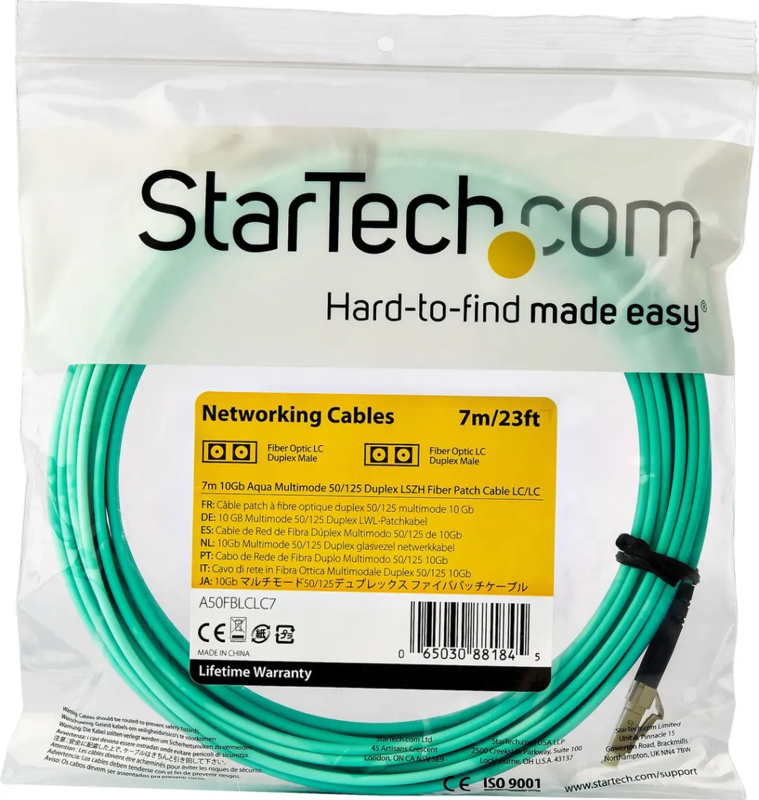 Startech LC/LC OM3 Glasvezelkabel 7m - Lichtblauw
