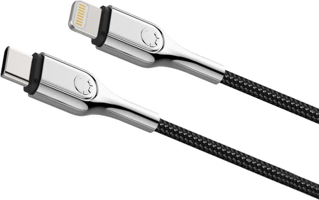 Cygnett Armoured Braided Lightning naar USB-C Kabel 10cm - Zwart