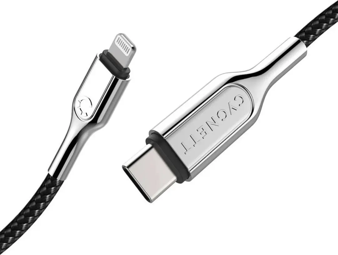 Cygnett Armoured Braided Lightning naar USB-C Kabel 10cm