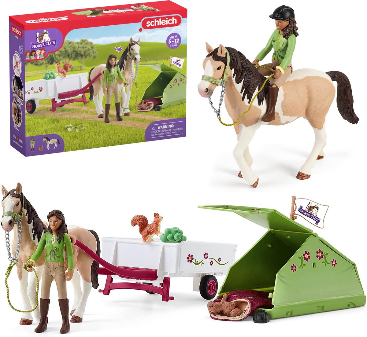 Schleich Horse Club - Sara's Kampeertrip, Figuren voor Kinderen 5+