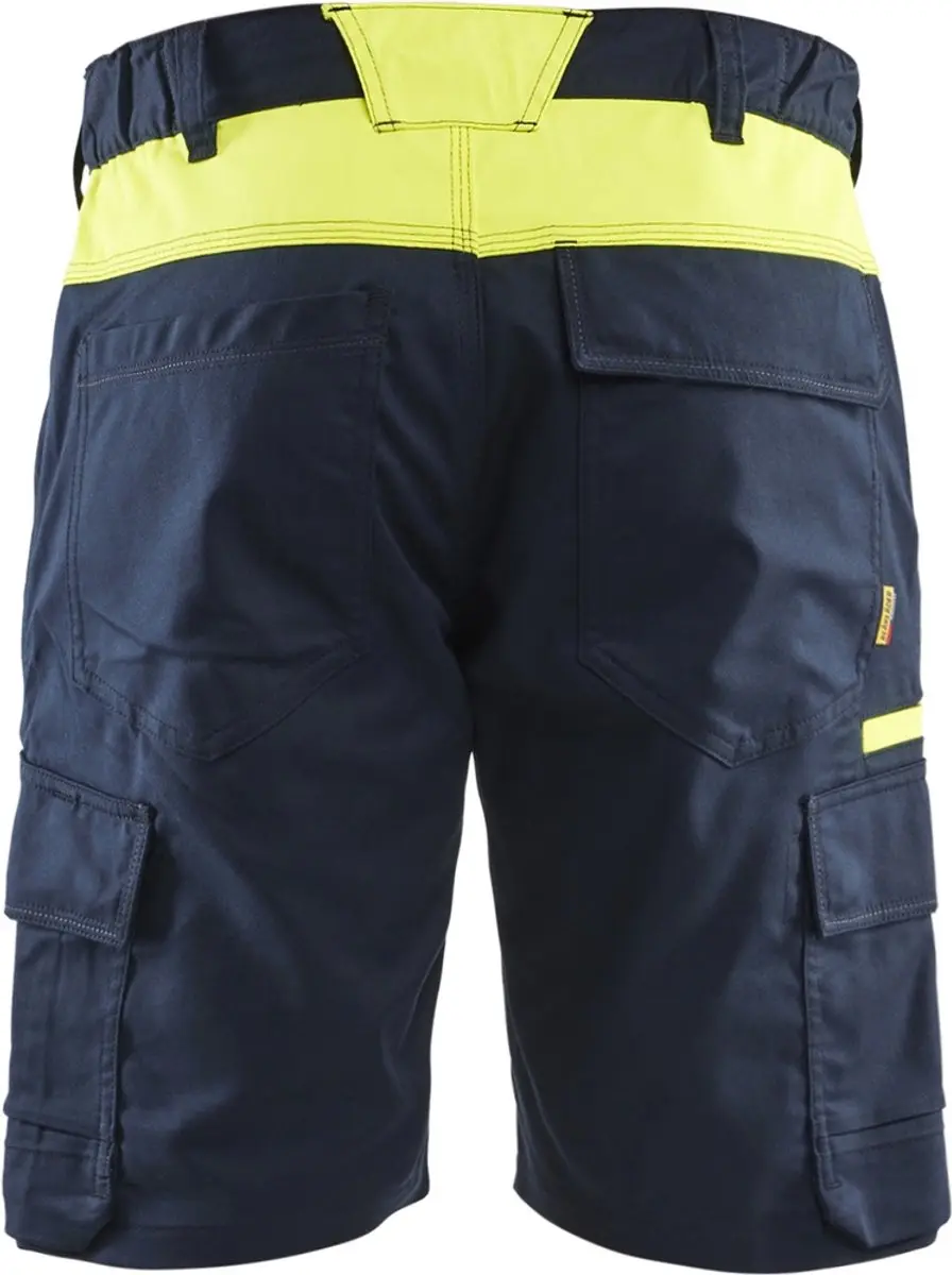 Blåkläder Industrie Short 1446-1832 C62 - Donker Marineblauw/High Vis Geel