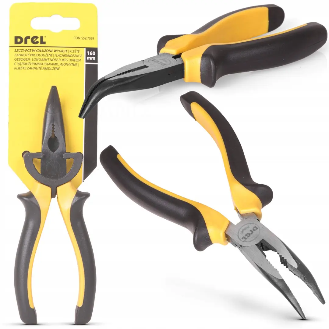 Condor Gebogen Precisie Tang 160mm - Geel/Zilver/Zwart