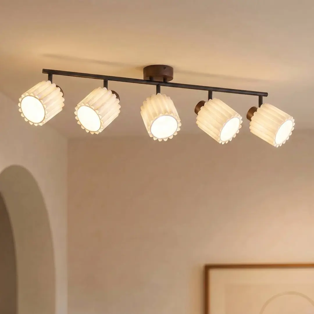 Lindby Buitenspot 5-Lichts Walnoothout Beige - E14