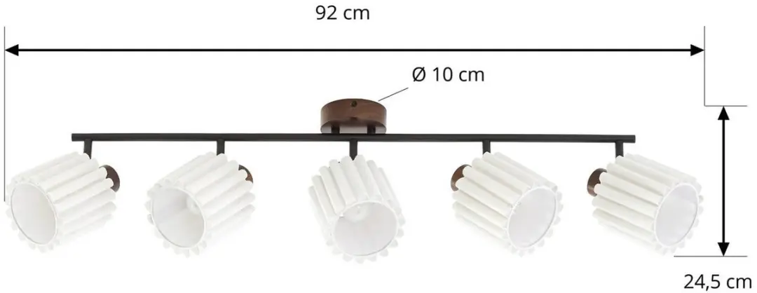 Lindby Buitenspot 5-Lichts Walnoothout Beige - E14