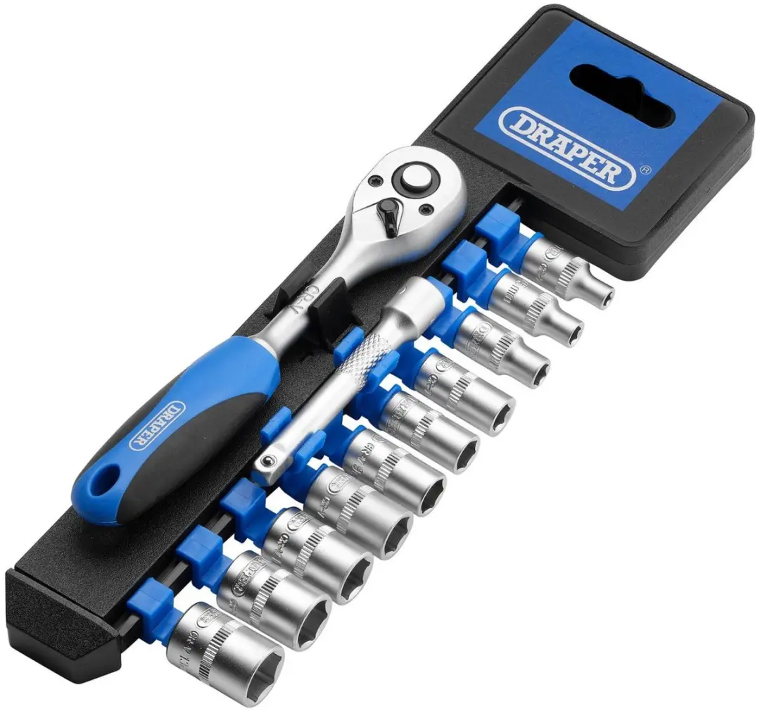 Draper 1/4" Doppenrail 12-delig