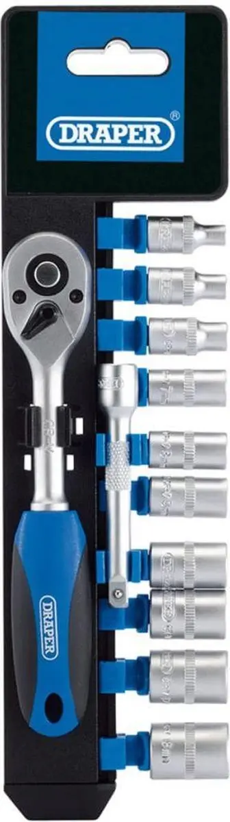 Draper 1/4" Doppenrail 12-delig