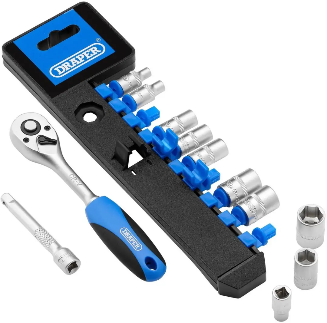 Draper 1/4" Doppenrail 12-delig