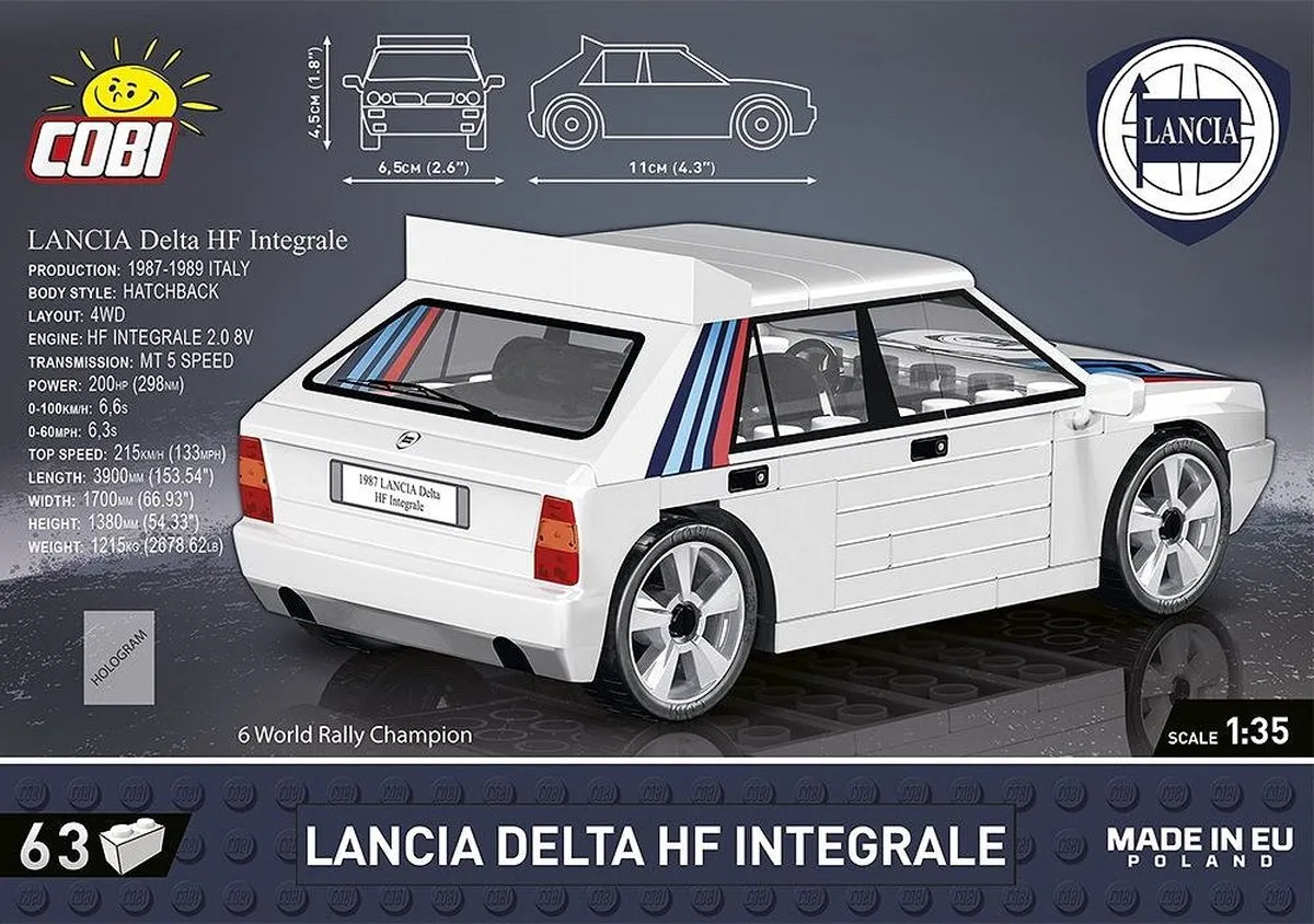 Cobi 1987 Lancia Delta INTG COBI-24509 - 63 Onderdelen