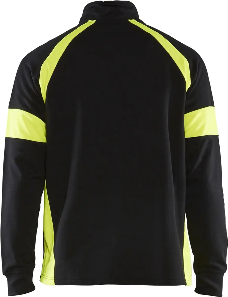Blåkläder 3550-1158 Sweatshirt - 5XL - Zwart/High Vis Geel